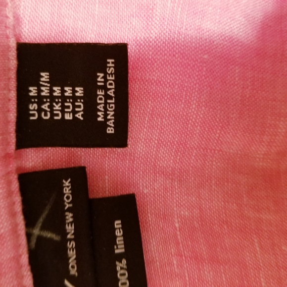 Jones ny linen pink sleeveless button up blouse - Picture 5 of 7